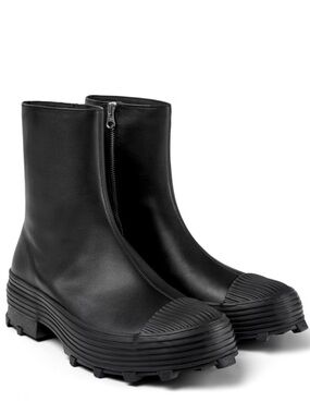 Camperlab Black Leather Traktori Lug Sole Boots Zip Up Men's Size 43 NWOB